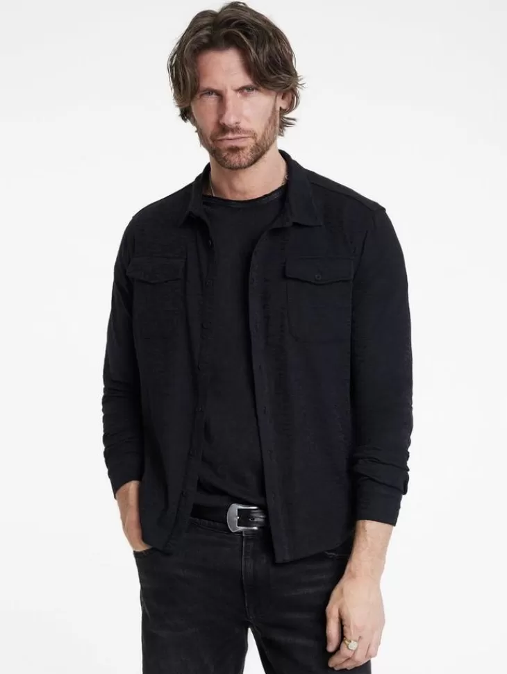 Shirts>John Varvatos ABUJA WESTERN SHIRT BLACK