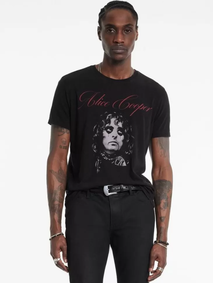 Graphic Tees>John Varvatos ALICE COOPER SCRIPT TEE BLACK