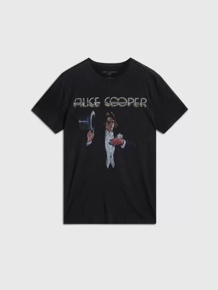 Graphic Tees>John Varvatos ALICE COOPER TOP HAT TEE BLACK