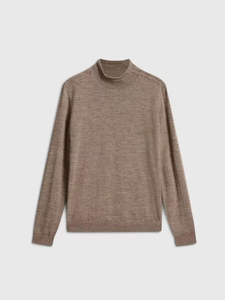 Sweaters>John Varvatos ALONTE MOCK NECK ESPRESSO