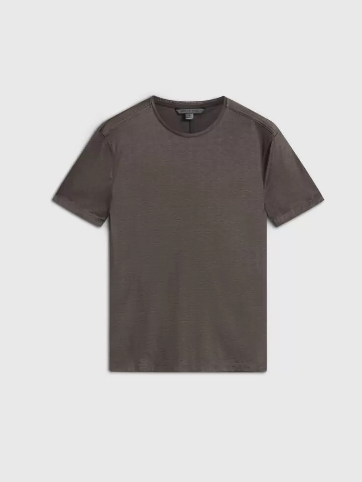 T-Shirts>John Varvatos AMATO CREW CHOCOLATE