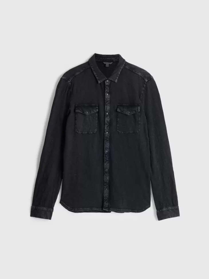 Shirts>John Varvatos ARVON WESTERN SHIRT CHARCOAL