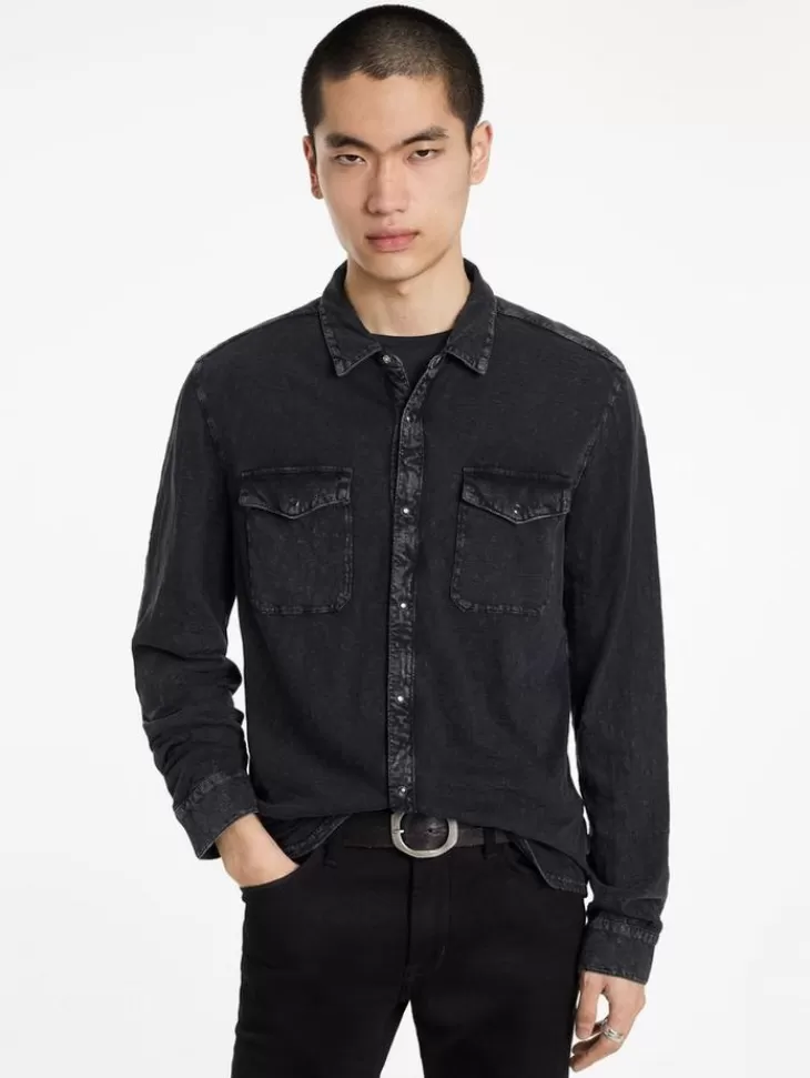 Shirts>John Varvatos ARVON WESTERN SHIRT CHARCOAL