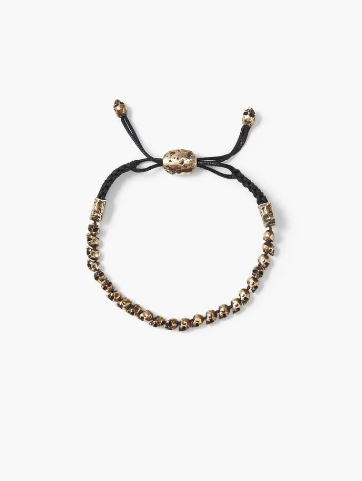 Jewelry>John Varvatos BEADED SKULL BRACELET BRASS