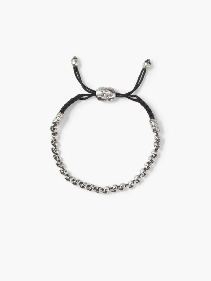 Jewelry>John Varvatos BEADED SKULL BRACELET SILVER