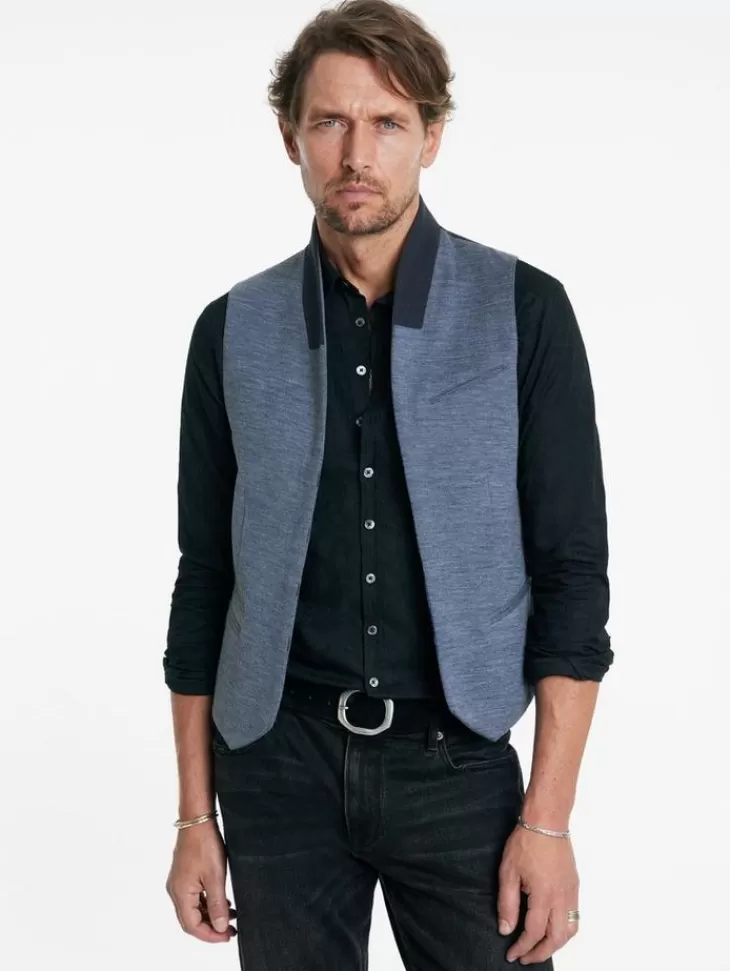 Suit Jackets>John Varvatos BELTON VEST POWDERBLUE