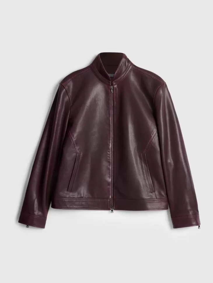 Leather & Outerwear | Tops>John Varvatos BLAKE RACER JACKET Merlot