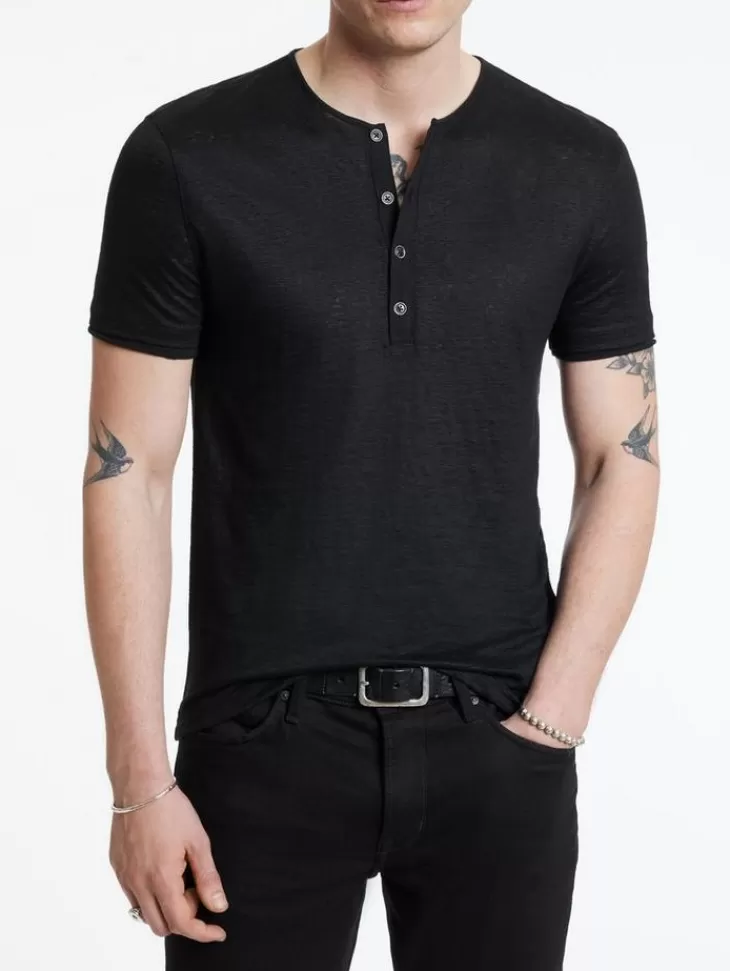 Henleys>John Varvatos BLEEKER HENLEY BLACK