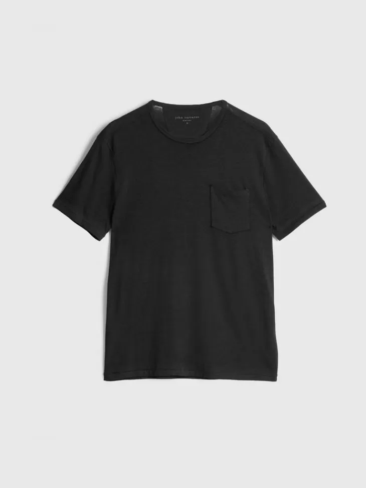 T-Shirts>John Varvatos BOND BURNOUT T-SHIRT BLACK