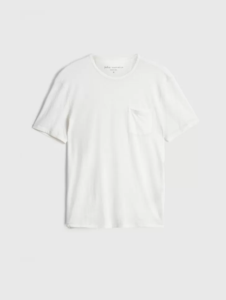 T-Shirts>John Varvatos BOND BURNOUT T-SHIRT SALT