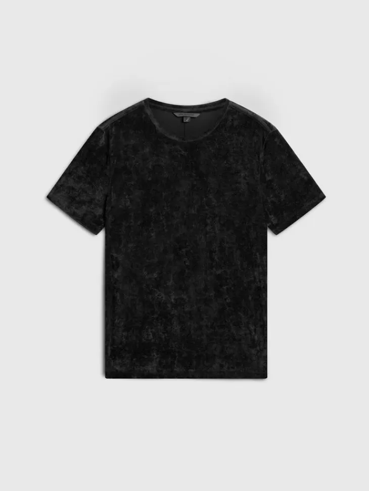 T-Shirts>John Varvatos CAMINHA CREW BLACK