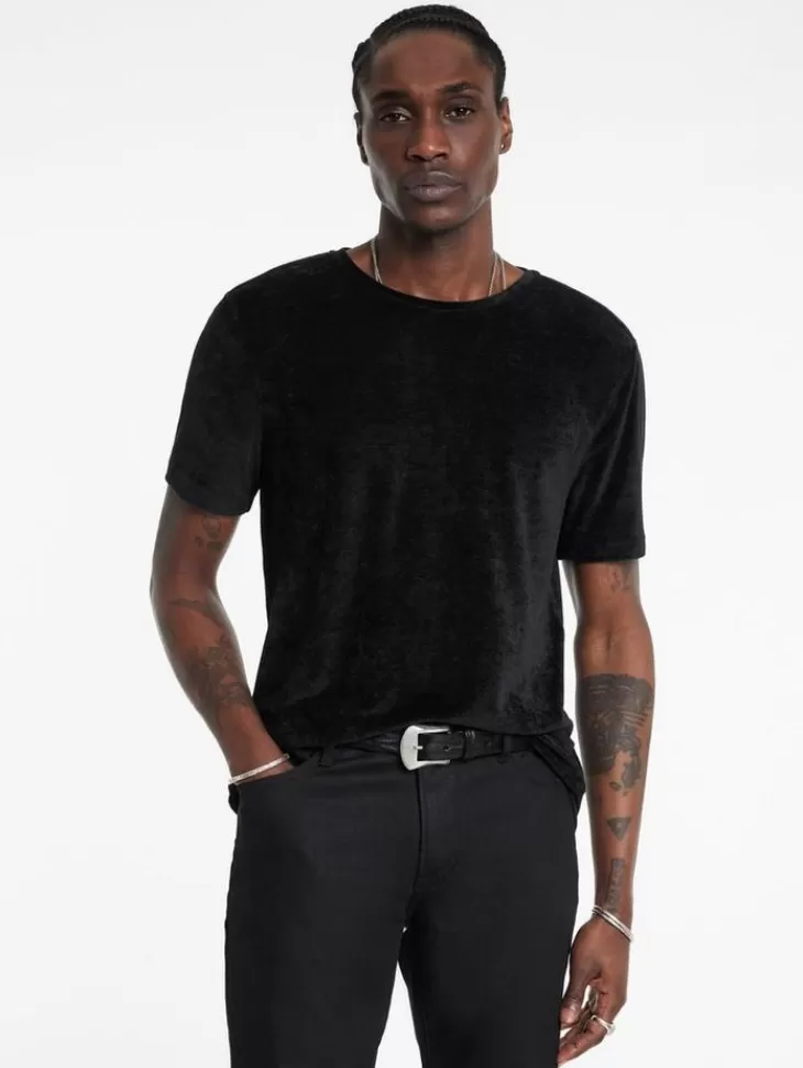 T-Shirts>John Varvatos CAMINHA CREW BLACK