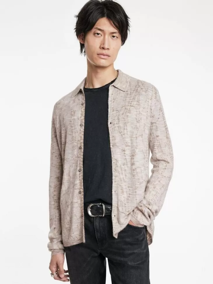 Sweaters>John Varvatos CARAVAGGIO SHIRT GREY/TAN