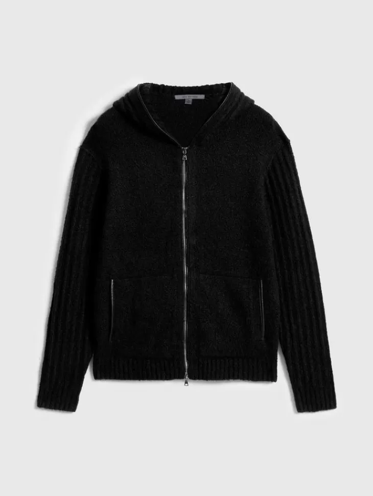 Sweaters>John Varvatos CATHERINE HOODIE BLACK