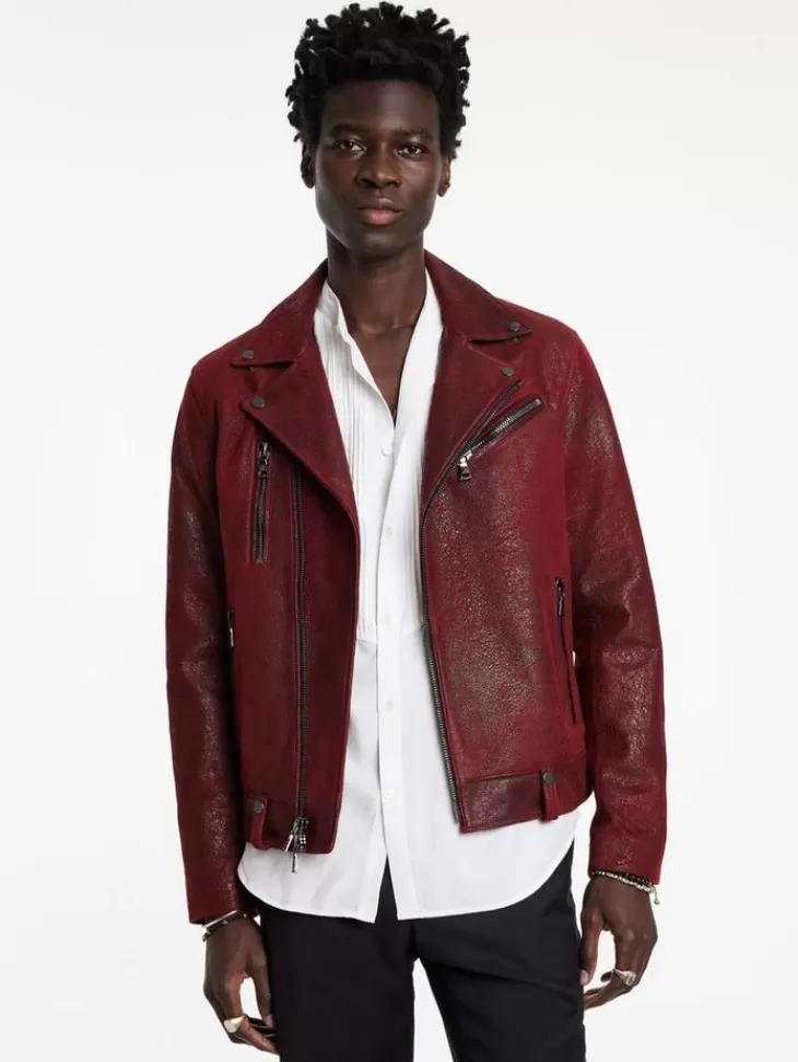 Coats And Jackets | Leather Jackets>John Varvatos CHELSEA BIKER GARNET