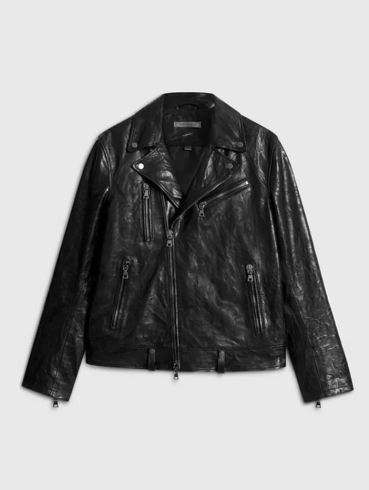 Coats And Jackets | Leather Jackets>John Varvatos CHELSEA BIKER JACKET BLACK