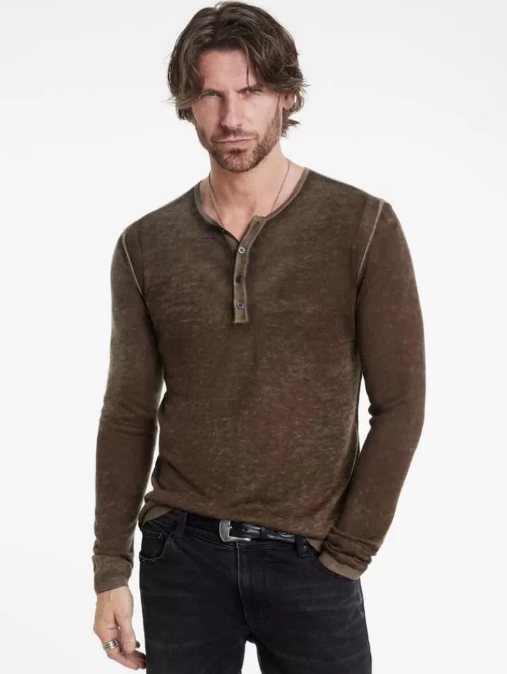 Henleys | Sweaters>John Varvatos CHRISTIE HENLEY CHESTNUT