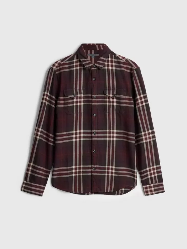 Tops>John Varvatos DALE SHIRT Merlot