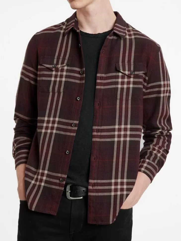 Tops>John Varvatos DALE SHIRT Merlot