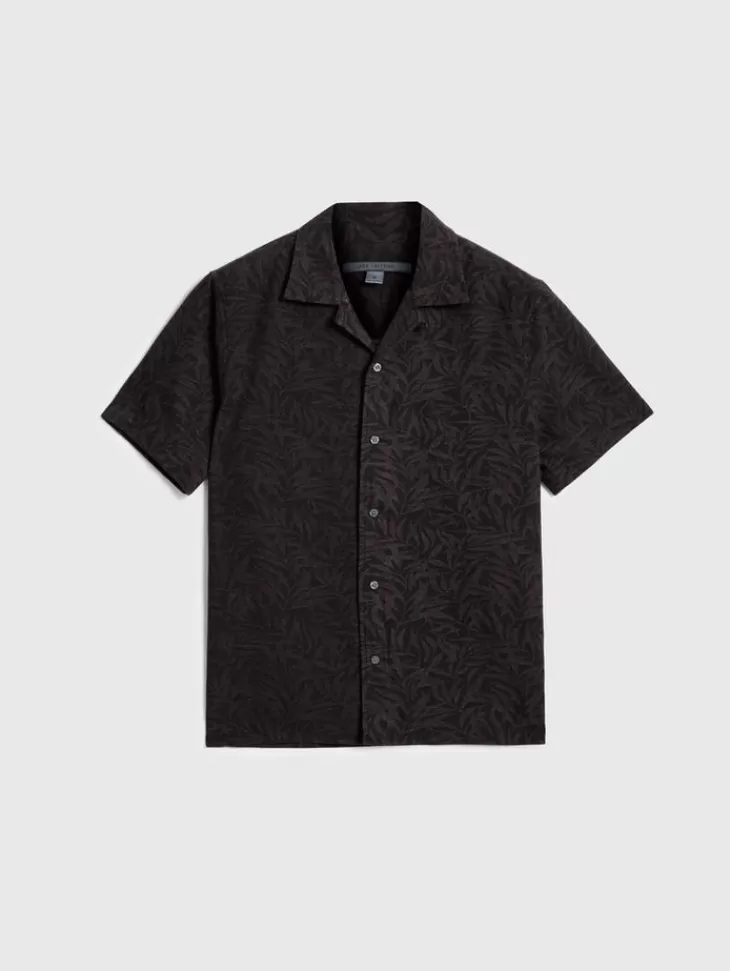 Tops>John Varvatos DANNY CAMP SHIRT CHARCOAL