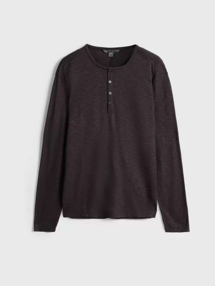 Tops>John Varvatos DANVILLE HENLEY CHOCOLATE