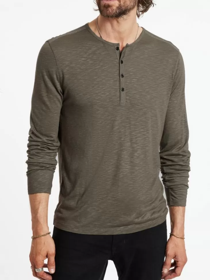 Tops>John Varvatos DANVILLE HENLEY EUCALPTUS