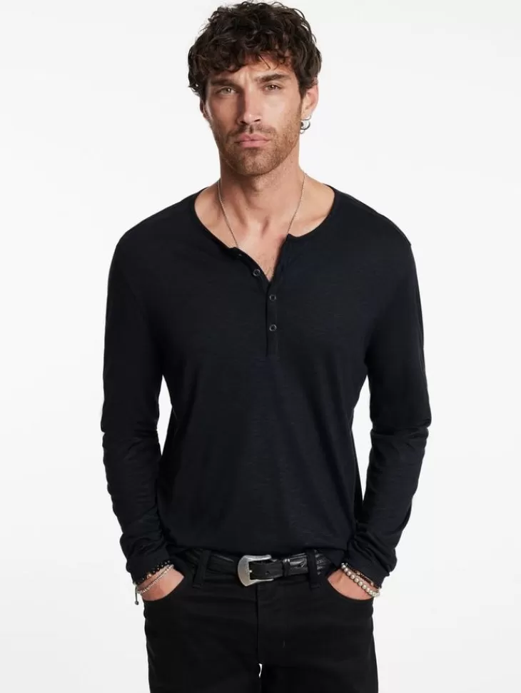 Henleys>John Varvatos DANVILLE HENLEY BLACK