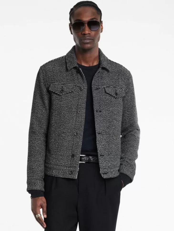 Coats And Jackets>John Varvatos EVANS JACKET BLACK/WHITE