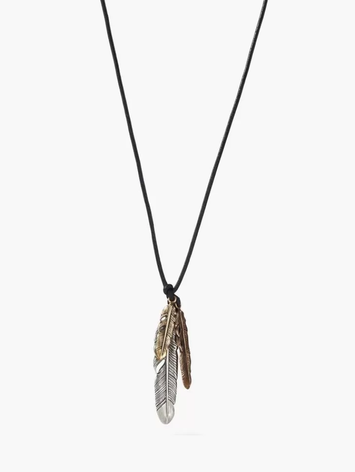 Jewelry>John Varvatos FEATHER PENDANT NECKLACE BLACK