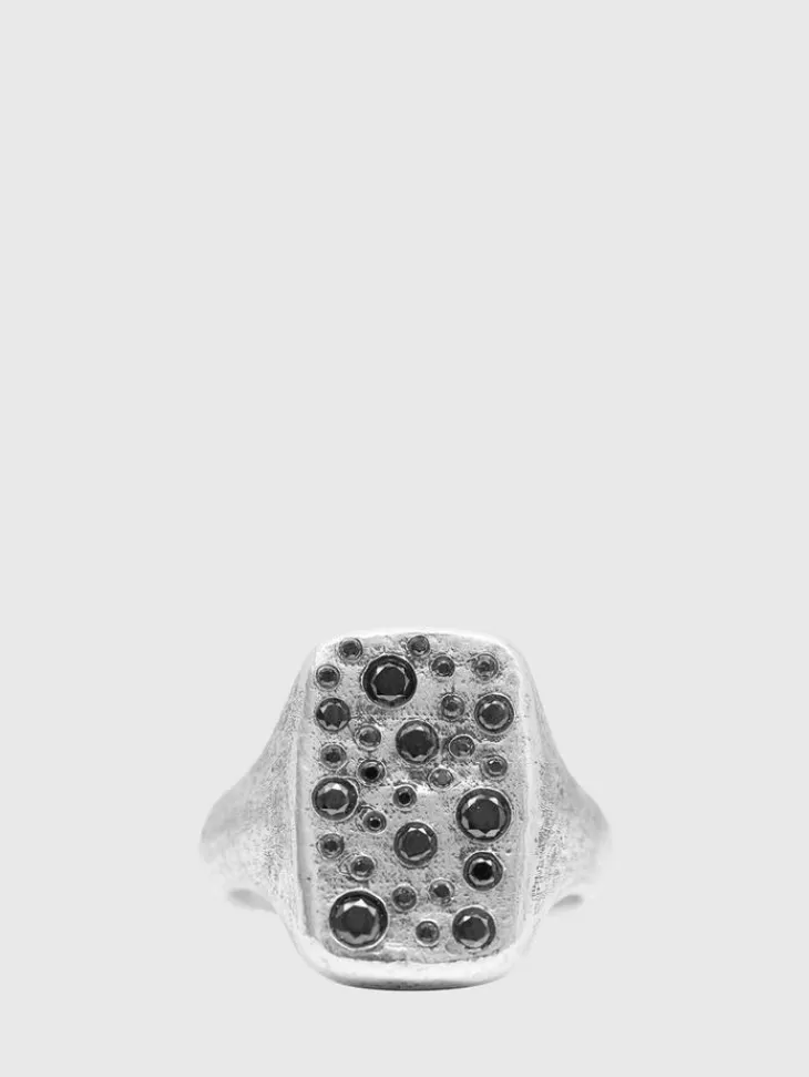 Jewelry>John Varvatos FEATURE RING WITH BLACK DIAMONDS NOCOLOR