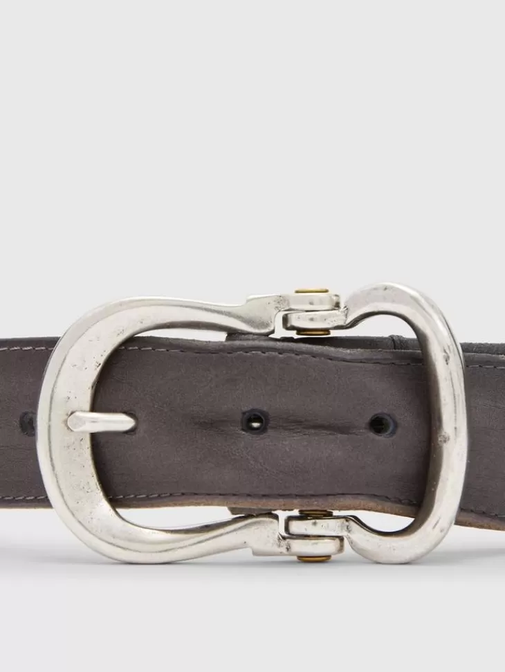 Belts | Leather Belts>John Varvatos FIBEL ANTIQUE NICKLE FINISH BELT LEAD