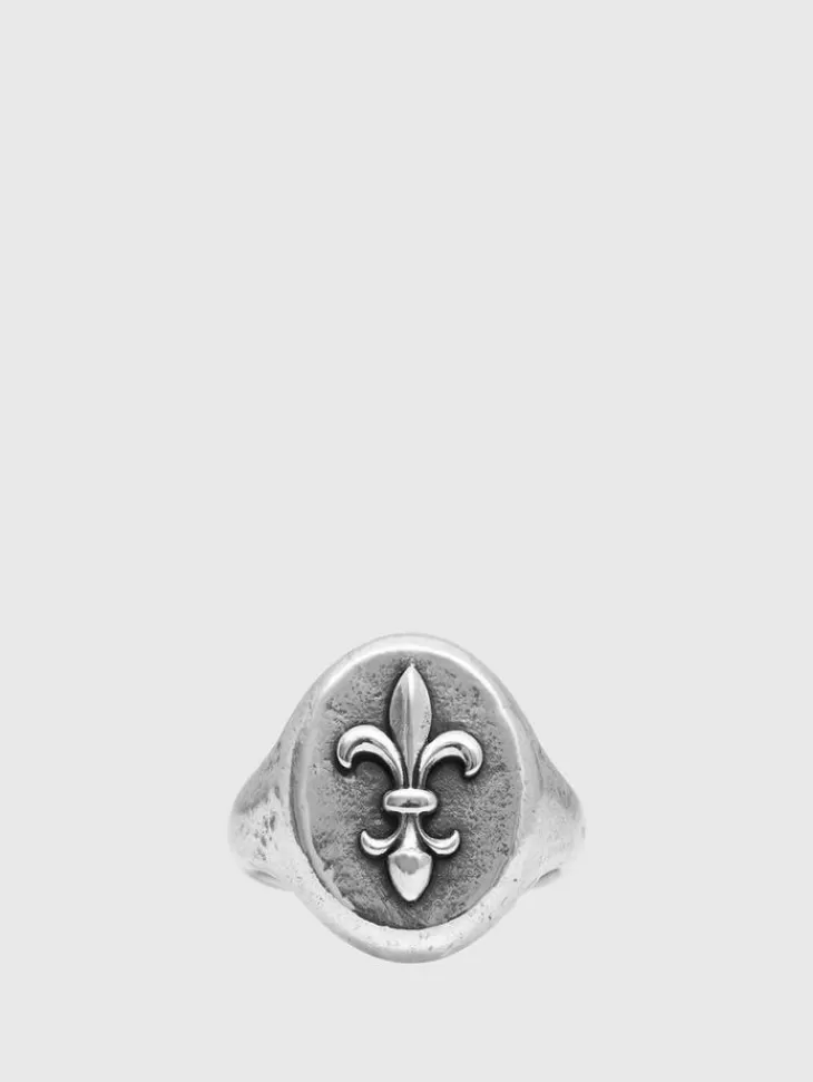 Jewelry>John Varvatos FLEUR DE LIS FEATURE RING NOCOLOR