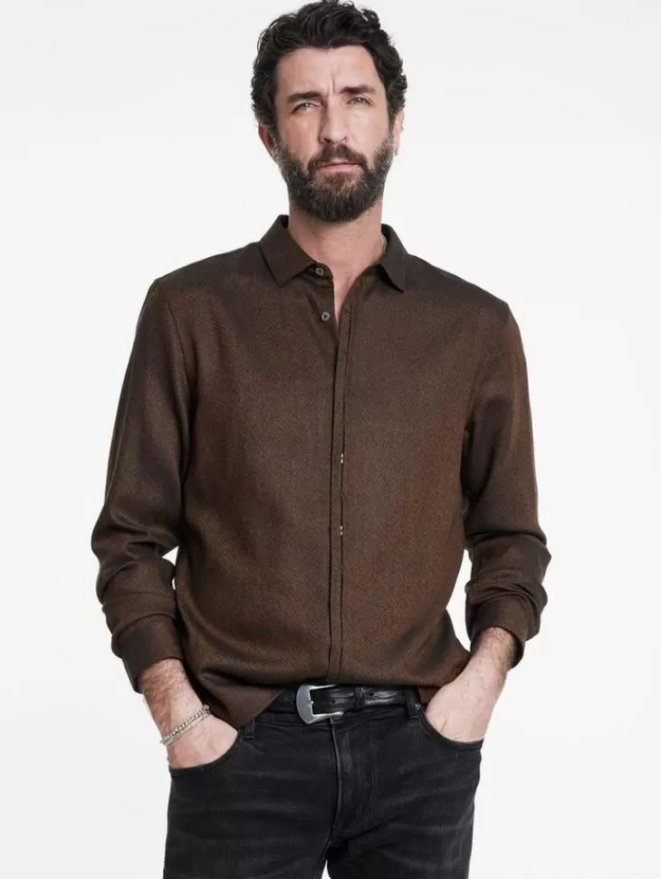 Shirts>John Varvatos HICKORY SHIRT LTCHOCOLATE