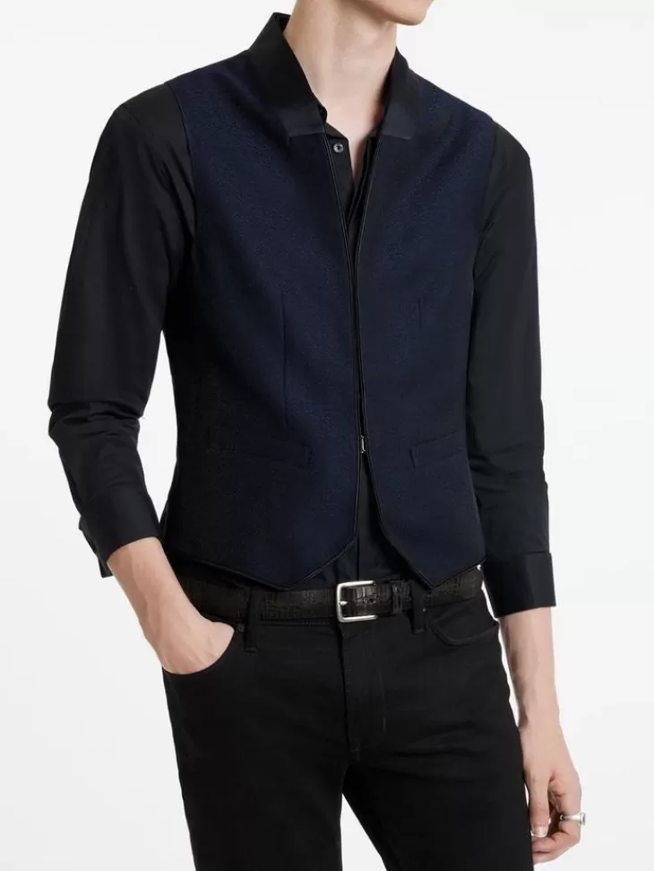 Leather & Outerwear | Tops>John Varvatos HONE VEST BLUEBLACK