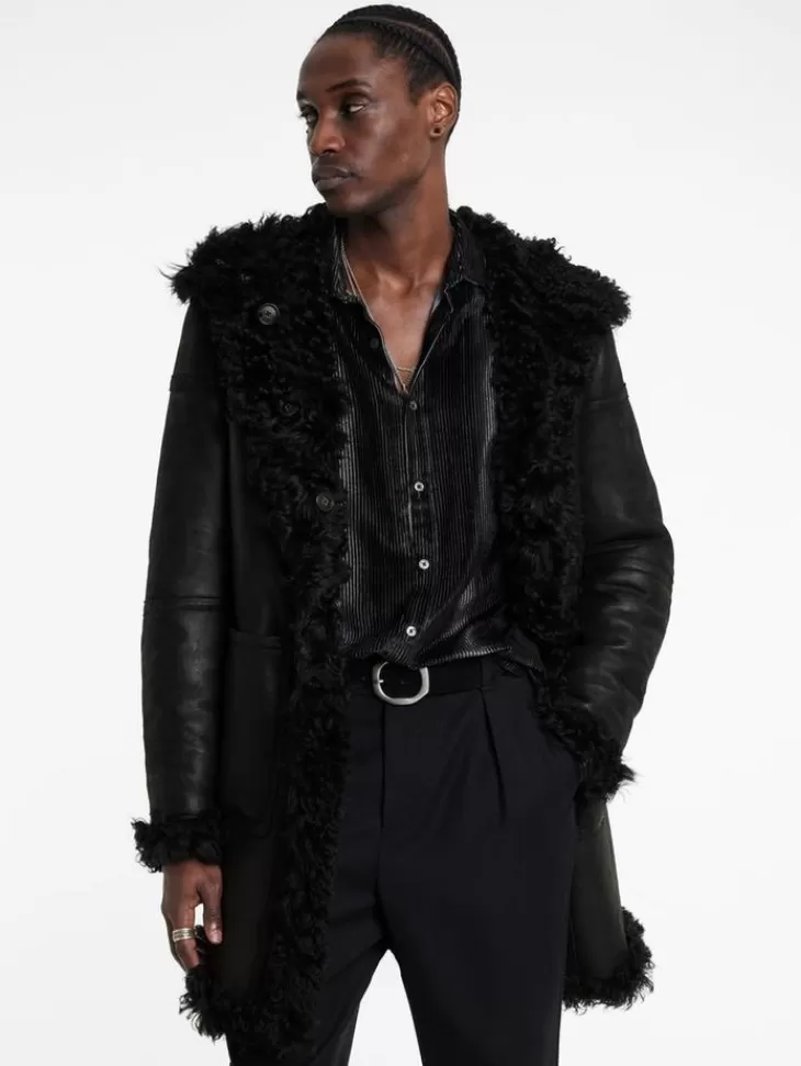 Coats And Jackets | Leather Jackets>John Varvatos HOXTON COAT BLACK