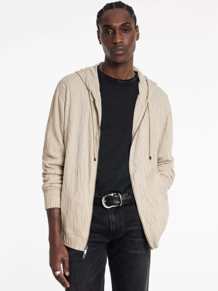 Sweaters>John Varvatos IHSAN HOODIE FOSSIL