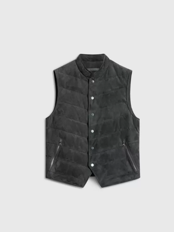 Coats And Jackets | Leather Jackets>John Varvatos JACKSON VEST CONCRETEHTR