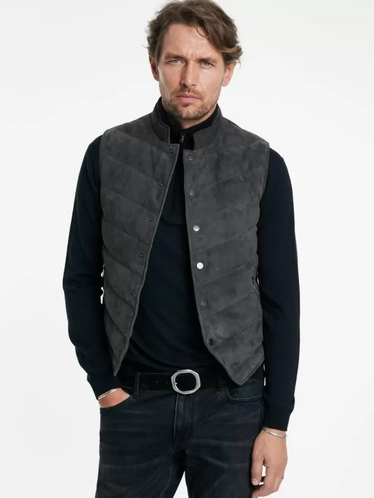 Coats And Jackets | Leather Jackets>John Varvatos JACKSON VEST CONCRETEHTR