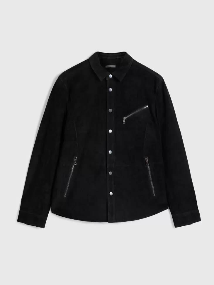 Leather Jackets | Leather Jackets>John Varvatos KADD SHIRT JACKET BLACK