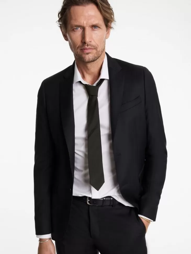 Scarves & Ties>John Varvatos LEONE SLIM TIE BLACK