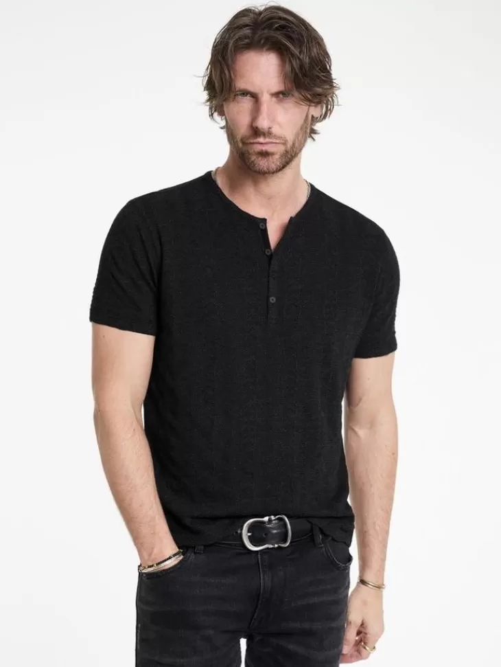 Henleys>John Varvatos MADOC HENLEY BLACK