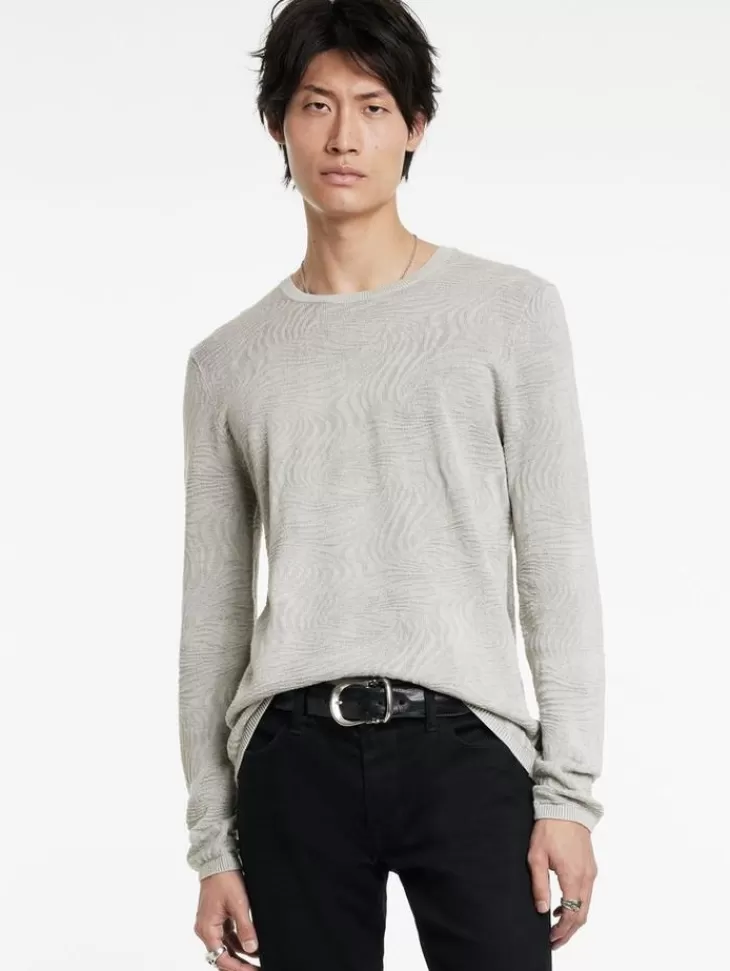 Sweaters>John Varvatos MERCER CREW MOONSHADOW