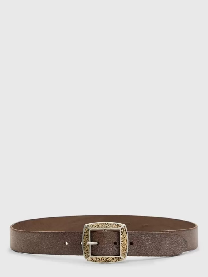 Belts | Leather Belts>John Varvatos MERCER FILIGREE BELT BROWNSTONE