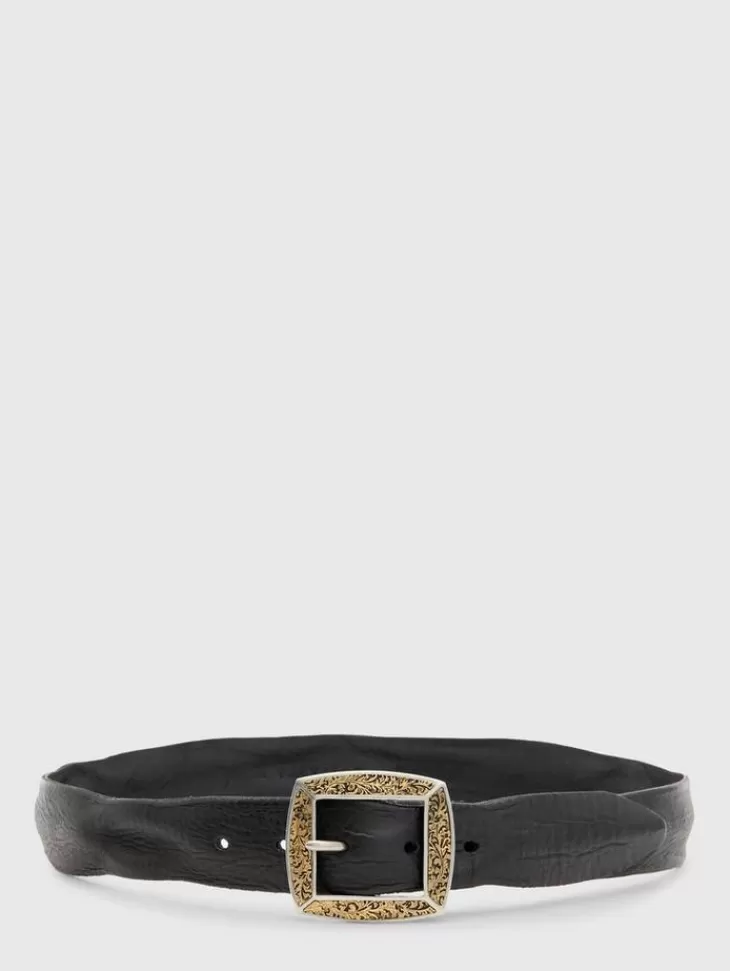 Belts | Leather Belts>John Varvatos MERCER FILIGREE BELT BLACK