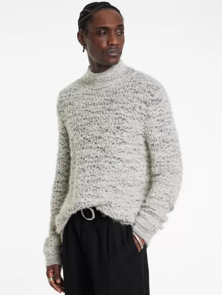 Sweaters>John Varvatos MONTELLO MOCK NECK CHARCOAL/TURTLEDOVE