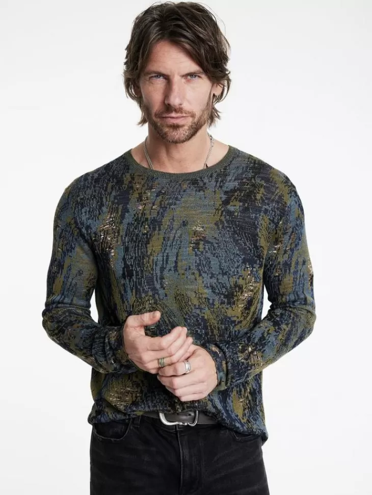 Tops>John Varvatos MORENA CREWNECK SWEATER AVOCADO