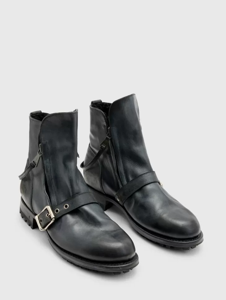 Boots | Leather Boots>John Varvatos MOTO SHEARLING BOOT BLACK