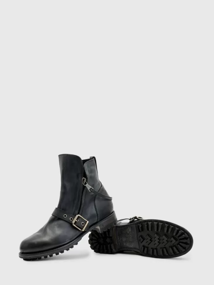 Boots | Leather Boots>John Varvatos MOTO SHEARLING BOOT BLACK