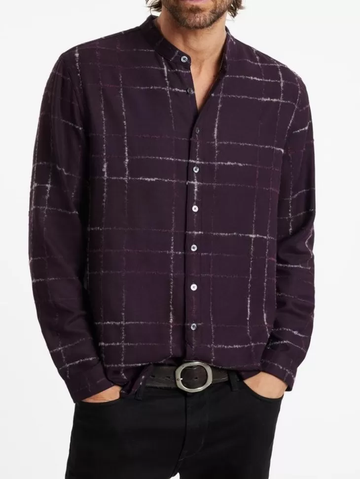 Tops>John Varvatos MOTT SHIRT CRANBERRY