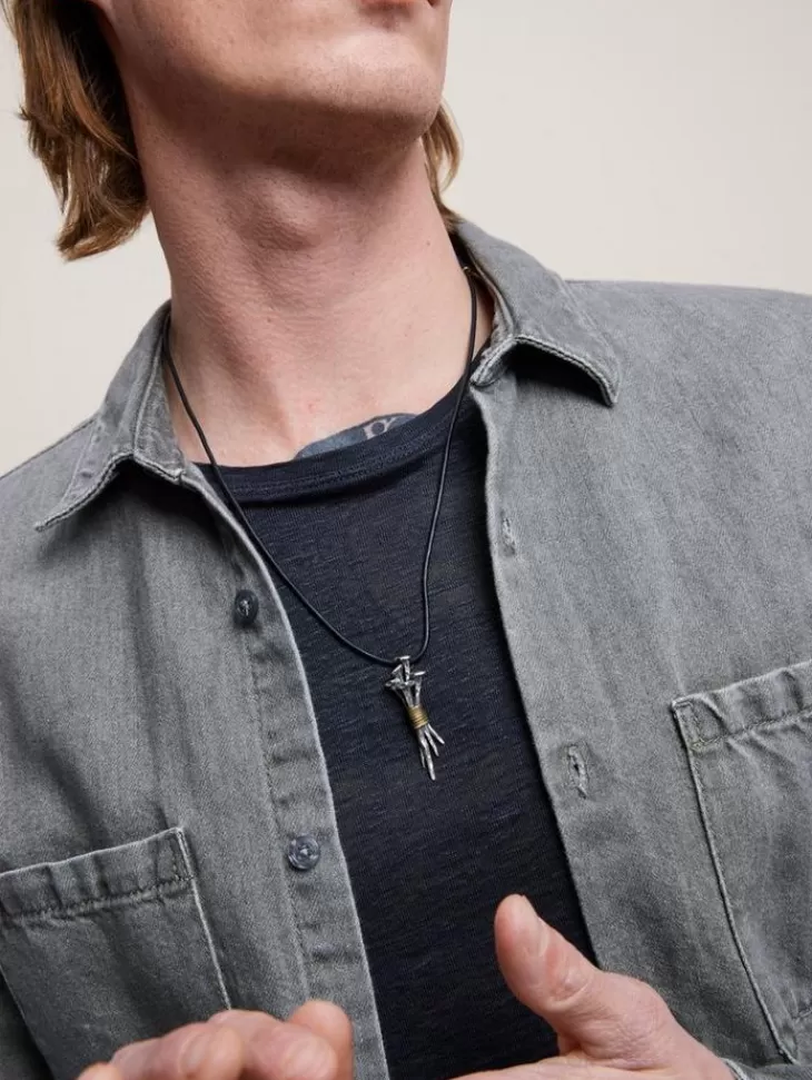 Jewelry>John Varvatos NAIL PENDANT NECKLACE SILVER